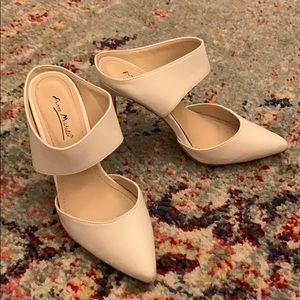White Pointed Toe Heels